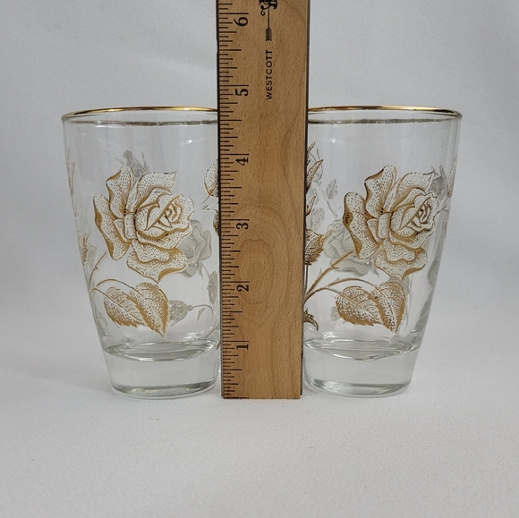 (2) Vtg Libby Glass Rose Bouquet Tumbler - Picture 6 of 14